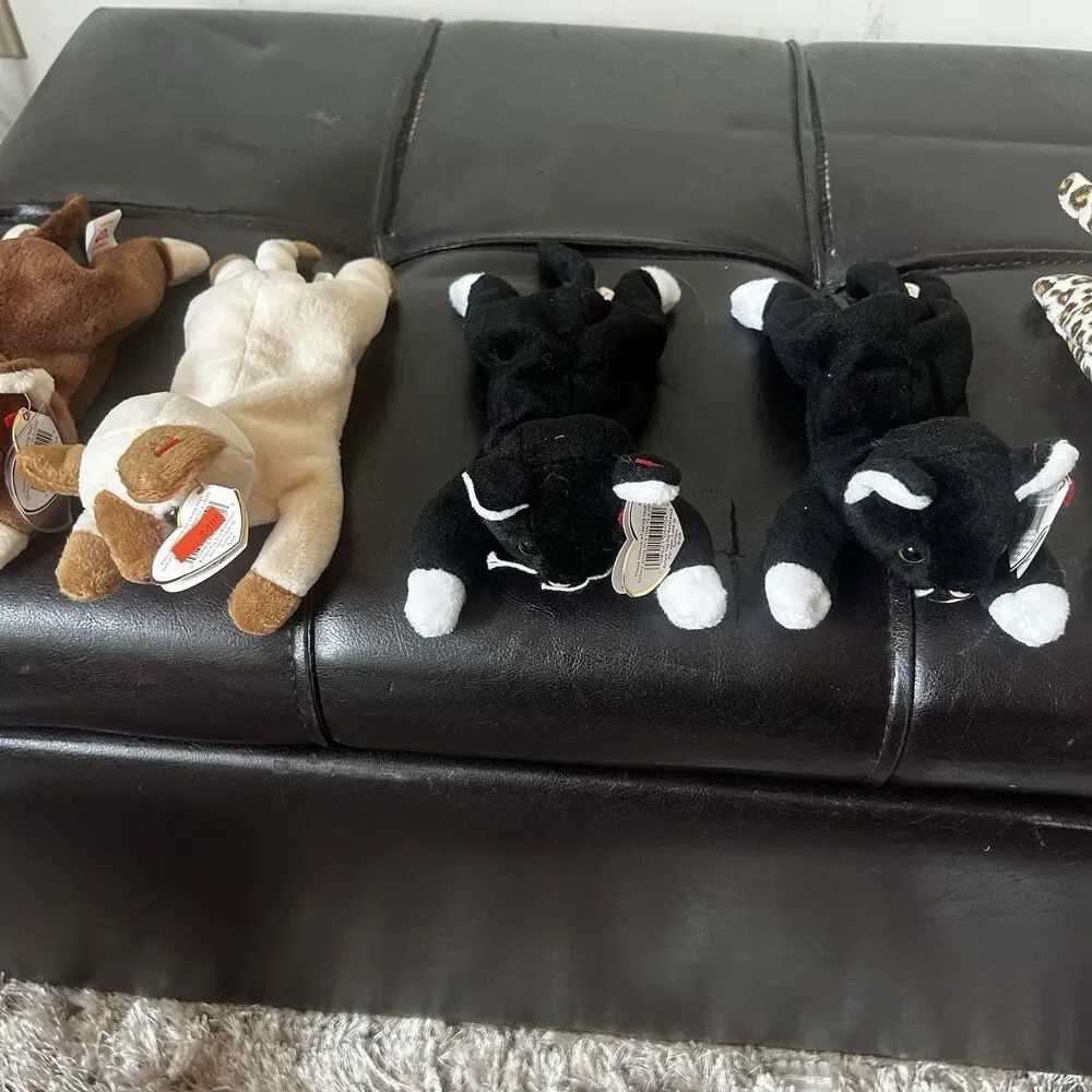 7 Cat Beanie Babies Plush Lot Stuffed Toy 1990’s Vintage KittenKitty Lot #3
